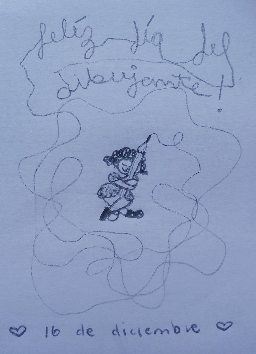 Feliz día a todxs lxs colegas entusiastas del lápiz B+, la goma de migajón y el sacapuntas de corazón. 
#DíaDelDibujanteylaDibujanta