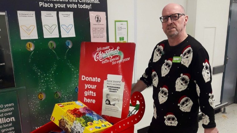 Here's our Brighton Marina store's community champion Anton with a trolley full of toys, books and games donated to the Rockinghorse children's charity's Christmas appeal He says: "I'm always amazed by the generosity of our customers."