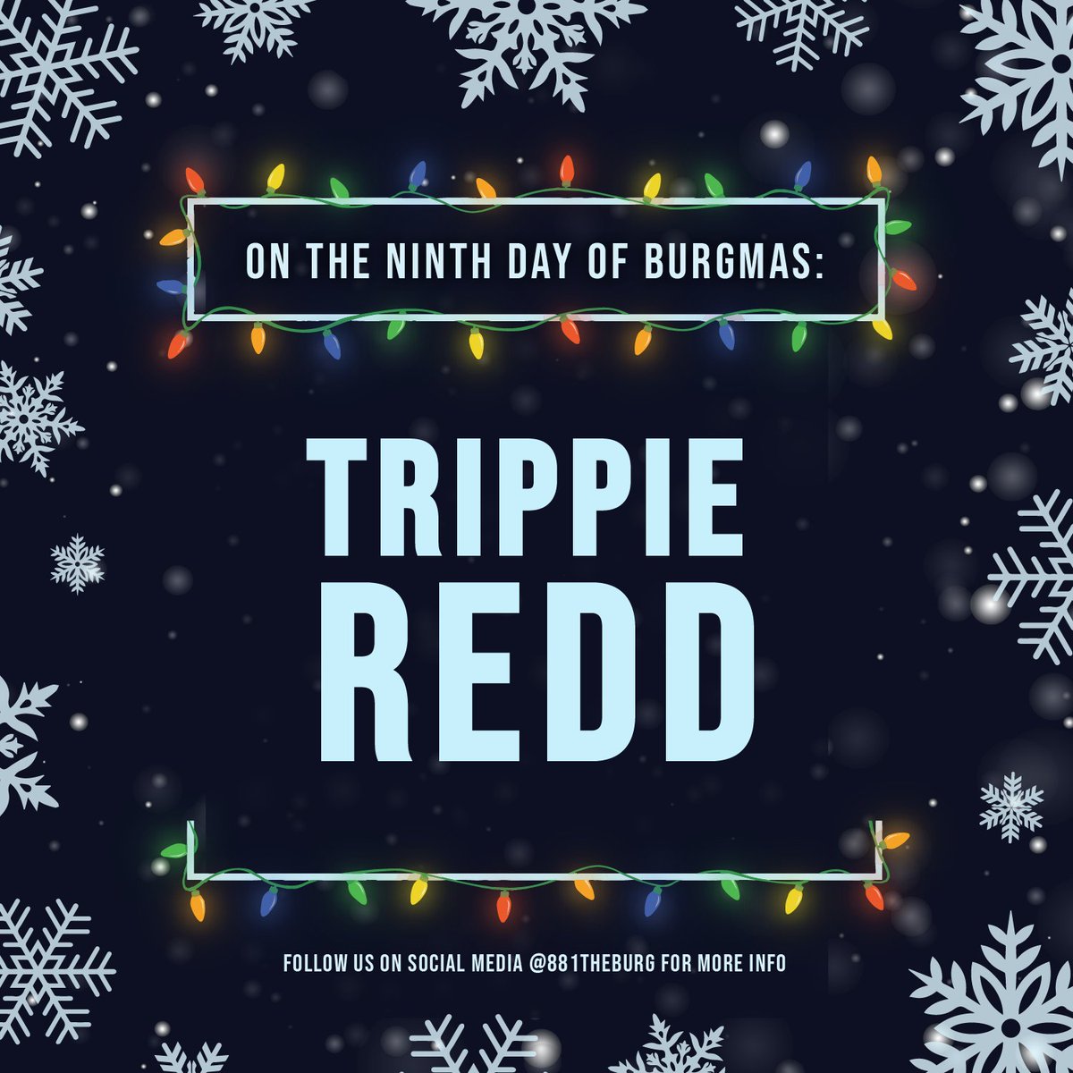 881TheBurg's tweet photo. ❄️DAY 9️⃣❄️

To be entered to win you must:
1. Be following the Burg 
2. Like 👍&amp; Retweet 🔁this tweet
3. Comment a meme describing how you're spending winter break ☃️🏂😴
4.Tag who you're bring with you

Thanks @ShowboxPresents !

#BurgTicketGiveaway winner posted 9PM https://t.co/OOYfz8jiGj