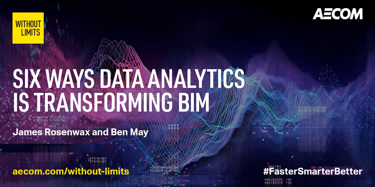 AECOM’s James Rosenwax and Ben May have outlined 6 reasons why building and infrastructure owners and operators should use #BIM #DataAnalytics tools to unleash the full potential of their built assets.
Read their vital insights here: bit.ly/2LYUsVt
#FasterSmarterBetter