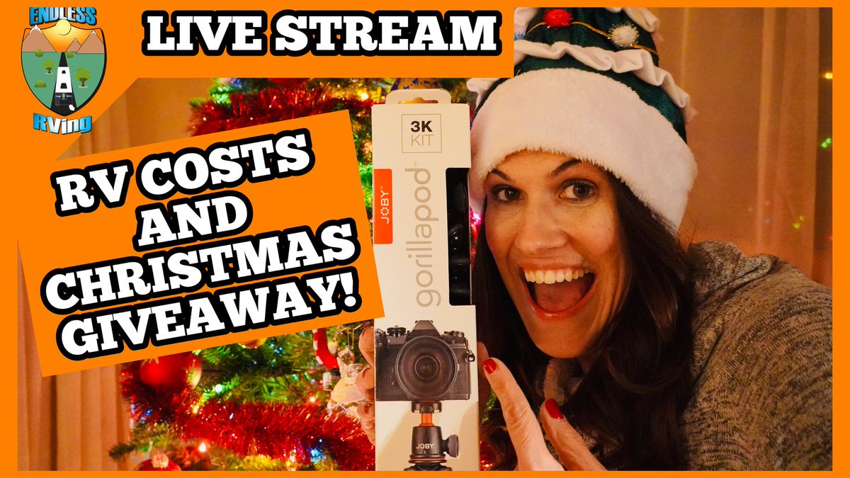 EndlessRVing's tweet photo. Come join us this Thursday night, 12/19, at 7:30 PM for our weekly Live Stream. Come for the info and stay for the fun! We'll be talking about what we've spent on maintenance costs for a year (and would love to hear yours too) and we'll be doing a contest for an awesome Joby. https://t.co/tgKtTtVGsL