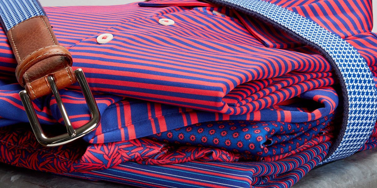 DonaldRossSport's tweet photo. These refined patterned knits in the warm colors of navy and morocco will definitely elevate your game #SS20 #DJR #DonaldRoss #ThistleStyle https://t.co/F28Ln7dDXz