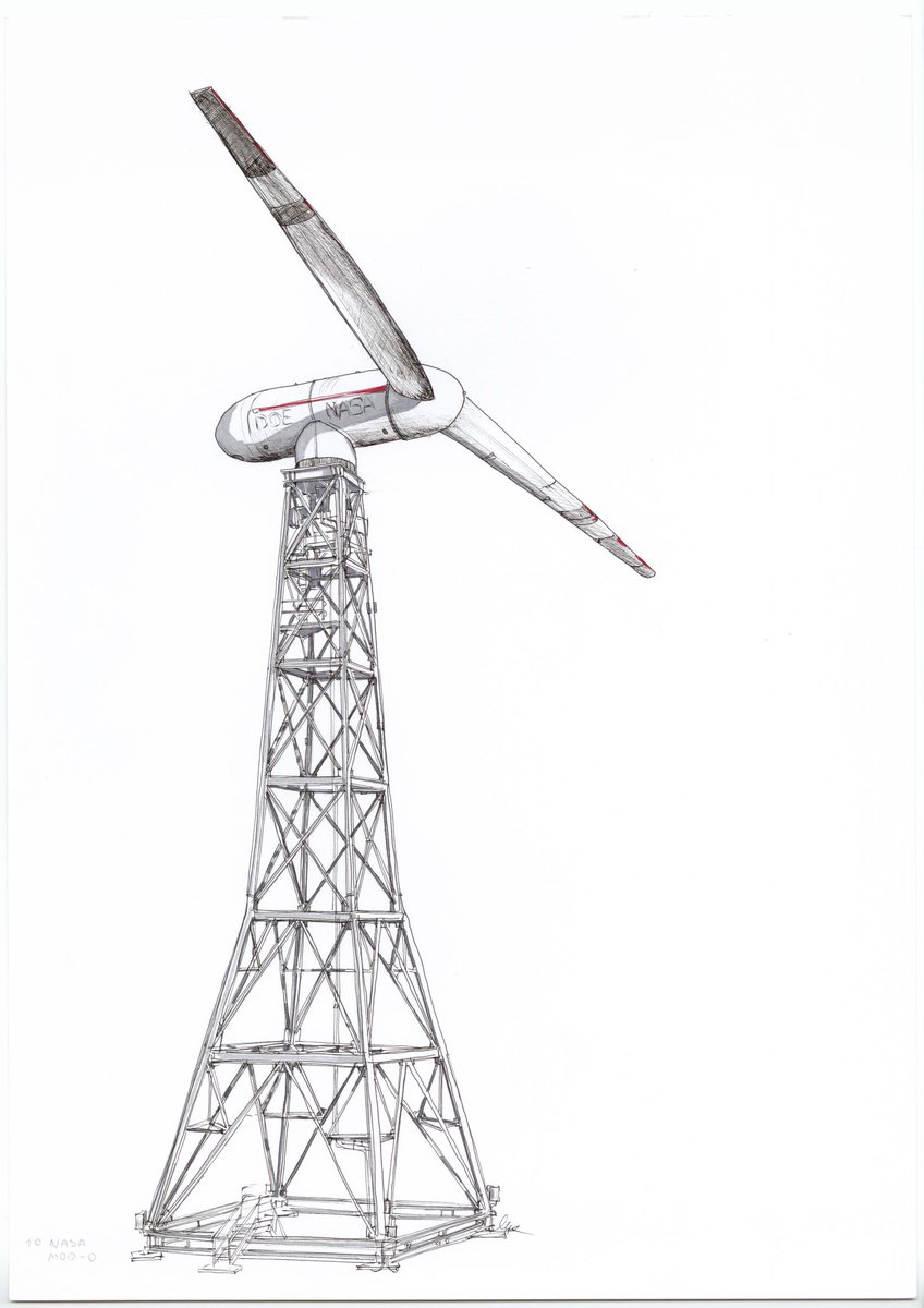 America's Next Moonshot: Erected in 1976, NASA’s 100‐kW MOD‐0 wind turbine was the first turbine designed and constructed as part of the US Federal Wind Energy Program (FWEP). Read more about it in Chapter 10 of my book, The Wind Power Story: amzn.to/2OJ0tHy.