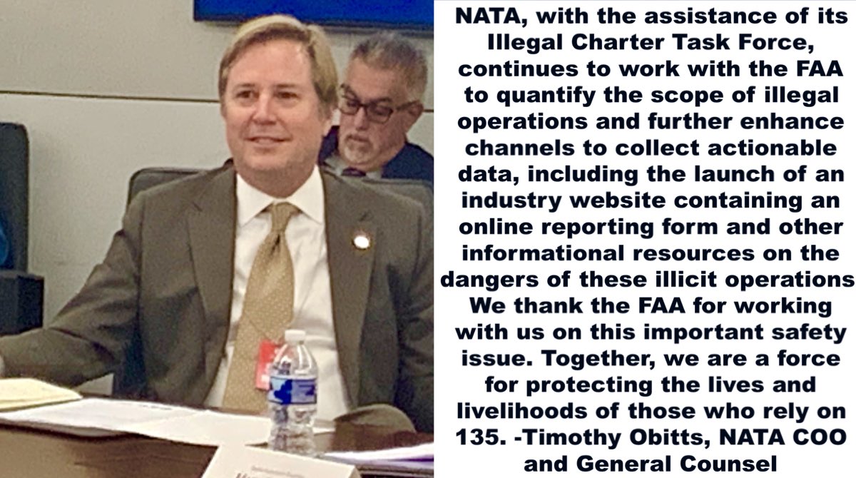 FAANews's tweet photo. #ICYMI. Thanks to @NATAaero for participating in last Friday’s #GeneralAviation Safety Roundtable. Continued collaboration will help reduce fatalities &amp; improve safety. Learn how to identify &amp; avoid #IllegalCharters at https://t.co/nN3AACM3bg &amp; https://t.co/jpPT6PGADU. #FlySafe https://t.co/aKHPuA44YE