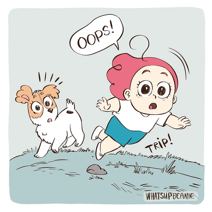(1/2) Kids bounce back from falling over so well sometimes haha... I remember feeling indestructible and it drove my mum crazy because I would climb and fall off things constantly and run without looking where I'm going.. now I can hurt myself by turning my head wrong pfff. 