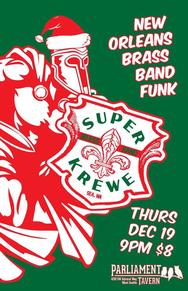 Hoot Hoot Holiday Hootenannies!
MON 12/16 QUIZ NIGHT 8pm
TUE 12/17 OPEN MIC 9pm
WED 12/18 Punk/jazz superstars THE SUFFERING FUCKHEADS 9pm. FREE
THU 12/19 Holiday brasstacular w/ THE SUPER KREWE 9pm. $8
FRI 12/20 - Celebrate Hanukkah w/HOT DAMN SCANDAL, SHPILKIS 9pm. $10