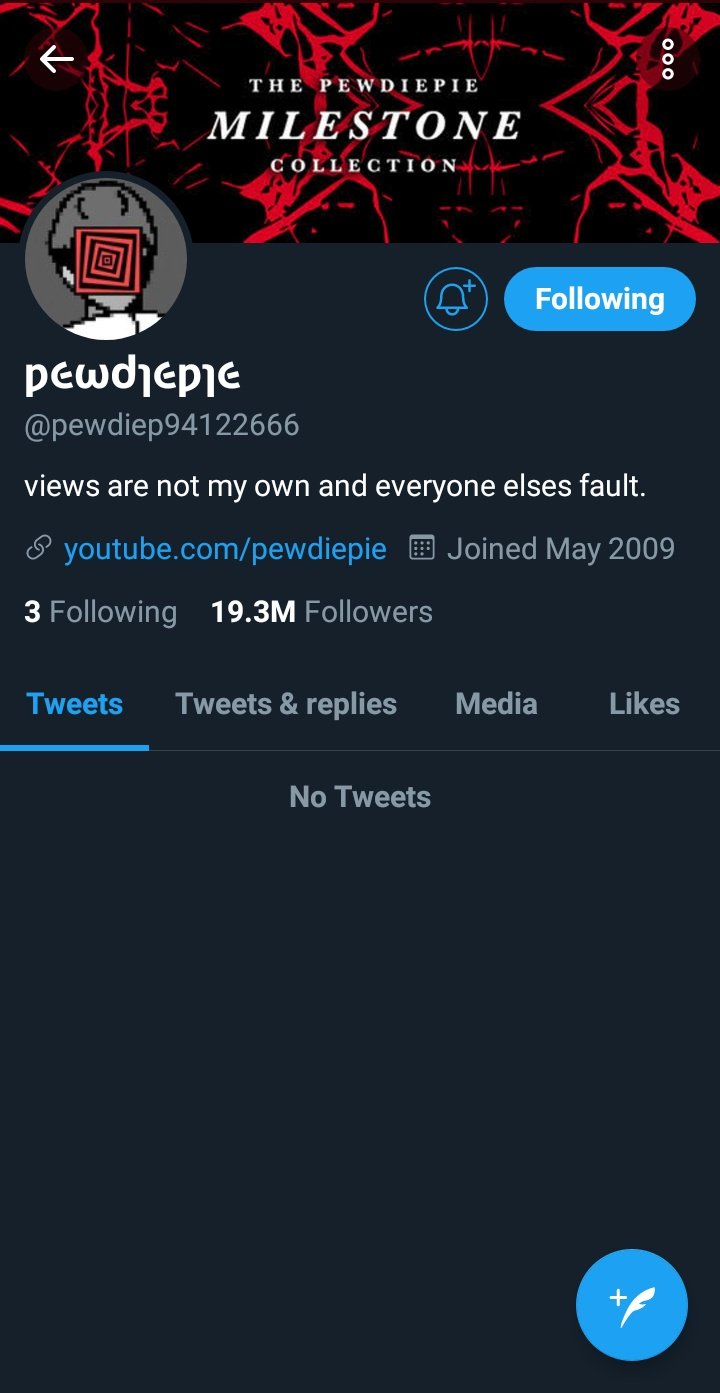 PewDiePie de-activates twitter