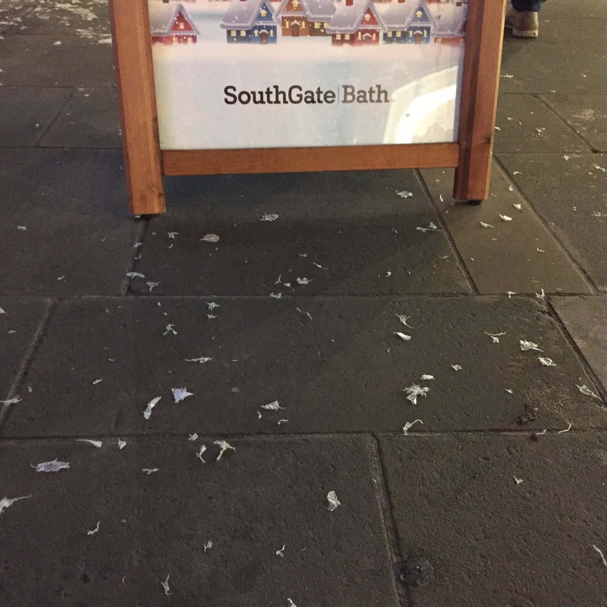 sarahHargr's tweet photo. I’m not sure how having a leaky snow dome filled with small pieces of plastic is helping to address #climateemergency @SouthGate_Bath @bathnes https://t.co/olhjgOqTPu