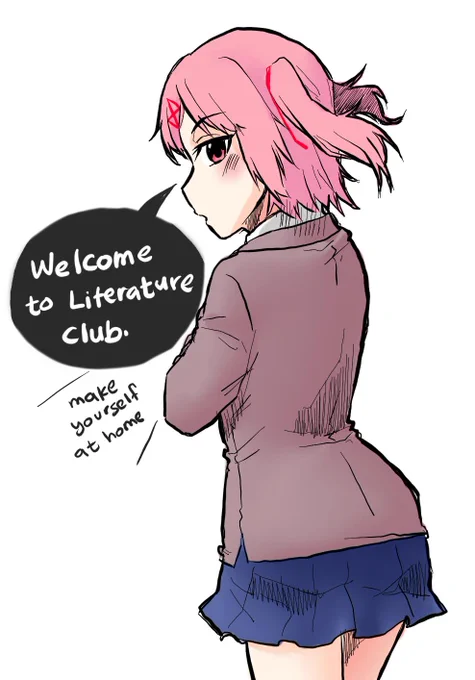what if Natsuki was a cool tsundere and become club president? ? 