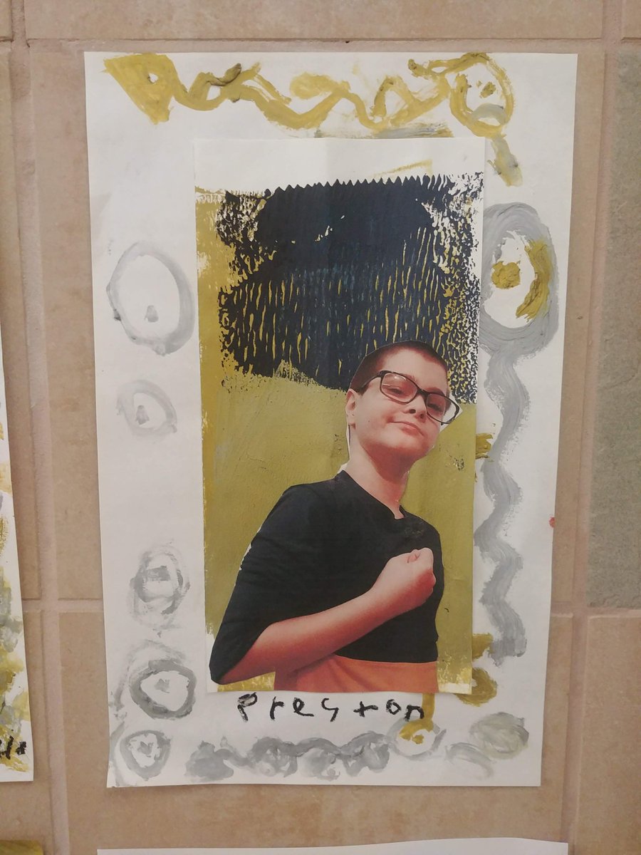 MWArtDept's tweet image. Art Essentials class looked at the brilliant portraiture of Kehinde Wiley, and using pattern, color, and a variety of media, created these framed self portrait! #exploringart #thearts