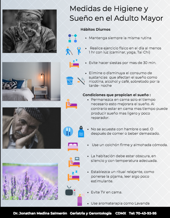 MedinaGeriatria's tweet photo. Mantener adecuadas medidas de Higiene y sueño en el Adulto mayor es prioritario para su salud. https://t.co/ecN1ZNo11s