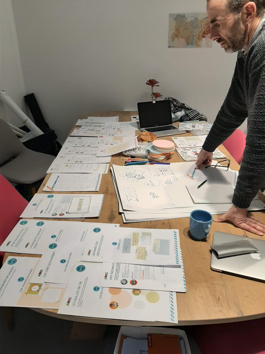 maaclab's tweet photo. Sessions de création d'un jeu pédagogique Maac lancées ! Celui-ci permettra au joueur de créer sa micro-action altruiste créative en toute autonomie !
Merci à la @CE_RhoneAlpes et @AG2RLAMONDIALE pour le soutien sur ce projet! Cc @obleudesign #empowerment #santémentale https://t.co/TRmDgx7X4g