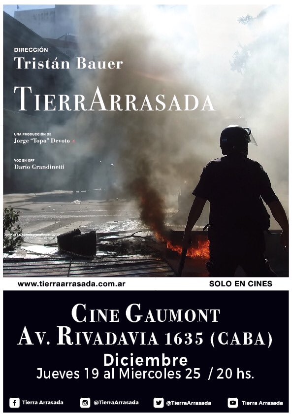 TierraArrasada's tweet photo. ¡#TierraArrasada en el Cine Gaumont! 

Desde el jueves 19 hasta el miércoles 25 de diciembre a las 20hs.

Consultá todas las funciones en https://t.co/kedCRzDBZn 👩‍💻 https://t.co/qYQgATO9GN