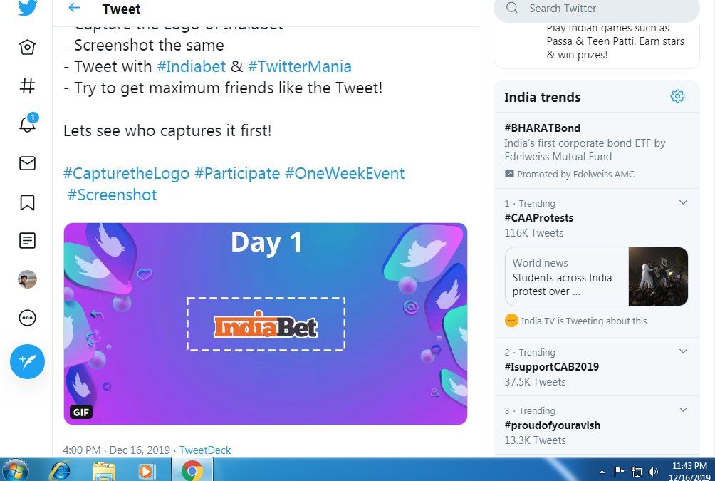 toposant55's tweet photo. @indiabet Spotted & Here Is My Screenshot
#TwitterMania #Day1
#Indiabet #TwitterMania
#CapturetheLogo #Participate #OneWeekEvent #Screenshot
Join @godsowntalk @nandinidey20 @mysterioussu @blessedkamal @PritiNivoriya @CD007_ @Champ_Sappy @dassrimanta1 @7srikanta @freeky9219 @Mercy_ness https://t.co/4g1bbx6yPQ