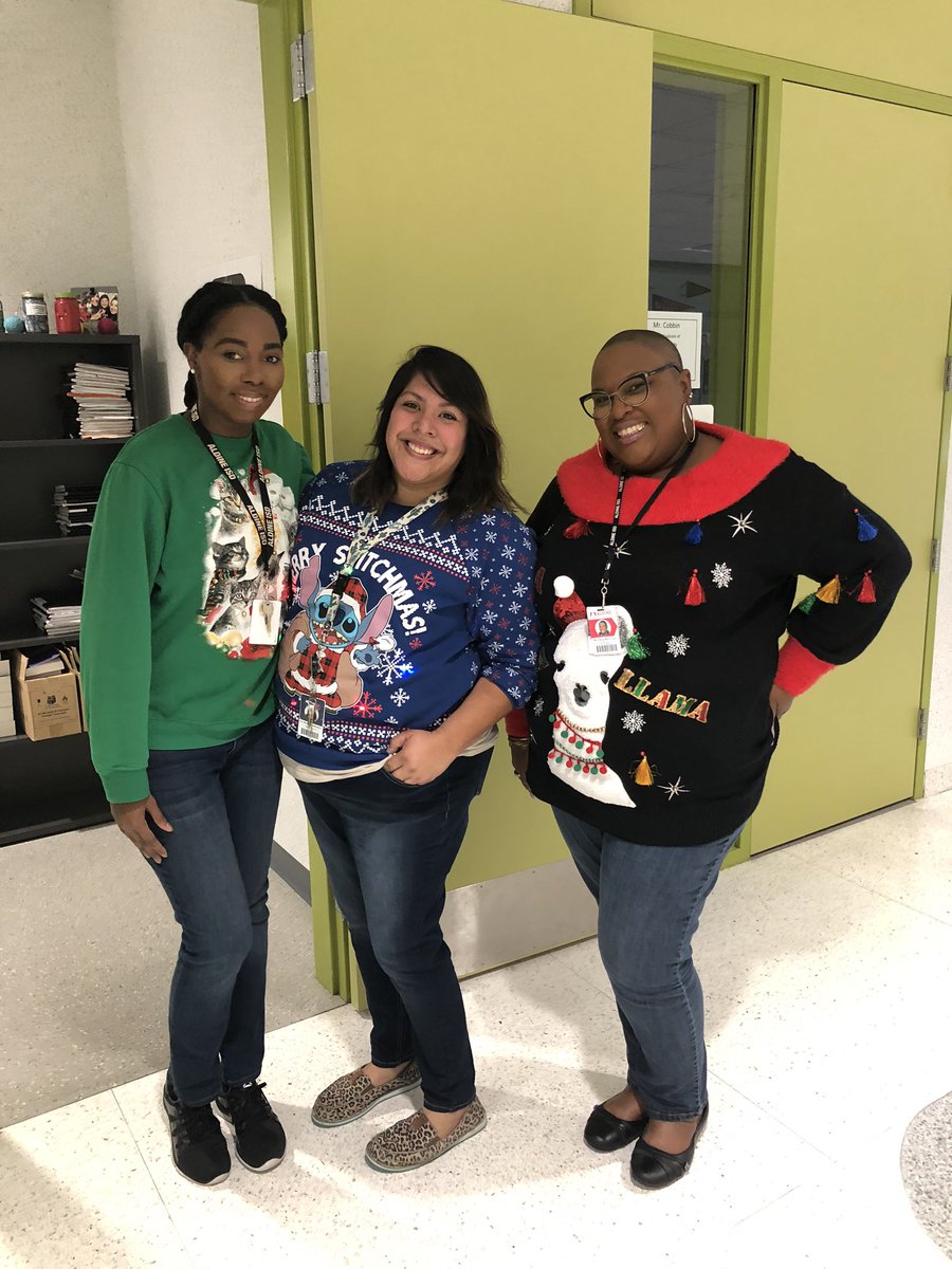 We’re ugly sweatering (it’s a word today 😉) it <a href="/MeadMS_AISD/">Mead Middle School</a>