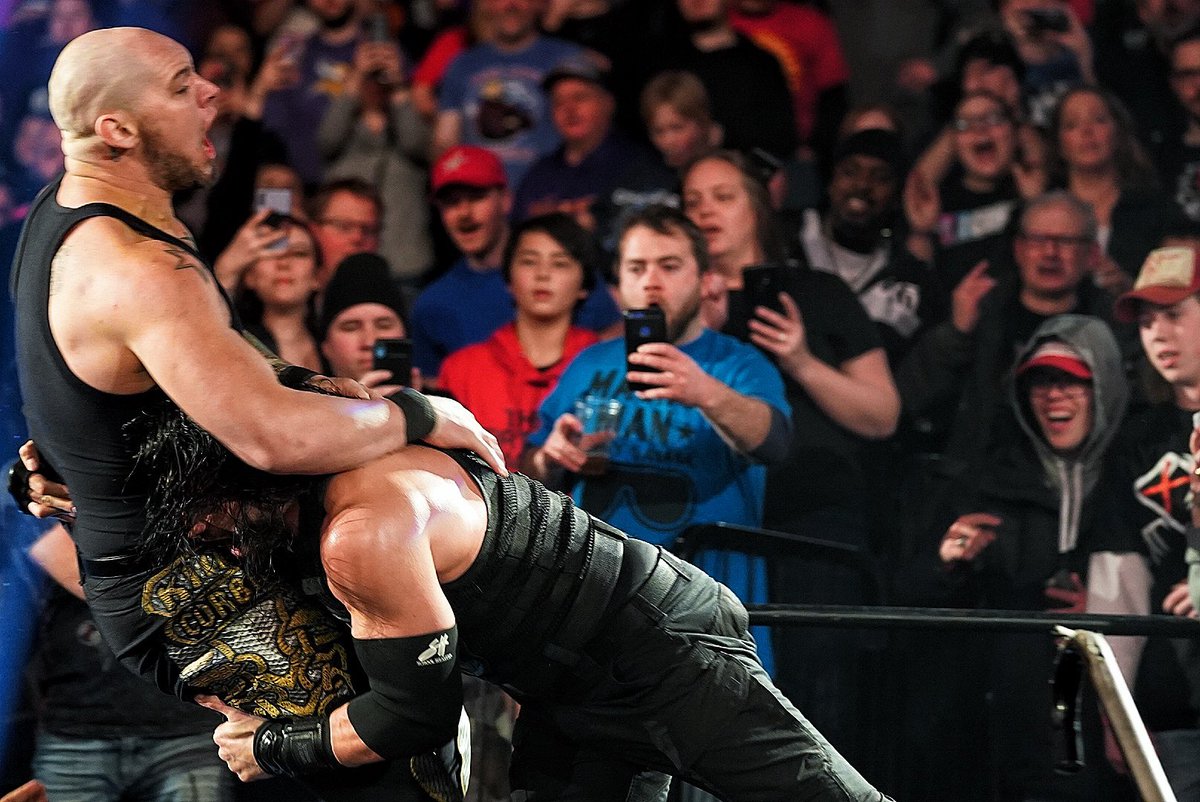 WWERomanReigns's tweet photo. Couldn’t let Corbin get away after our match last night at #WWETLC but I’m DEFINITELY feeling it all this morning... https://t.co/G9sTPsC3o2