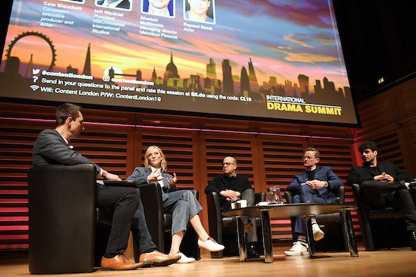 UniIntlStudios's tweet photo. “Drama needs to be challenging and impolite." - Cate Blanchett.

Jeff Wachtel (President, NBCU International Studios) and Alastair McKinnon (MD, Matchbox Pictures) joined Blanchett and Fayssal Bazzi on a panel discussing upcoming drama Stateless at Content London. https://t.co/D0LB6r3uYu
