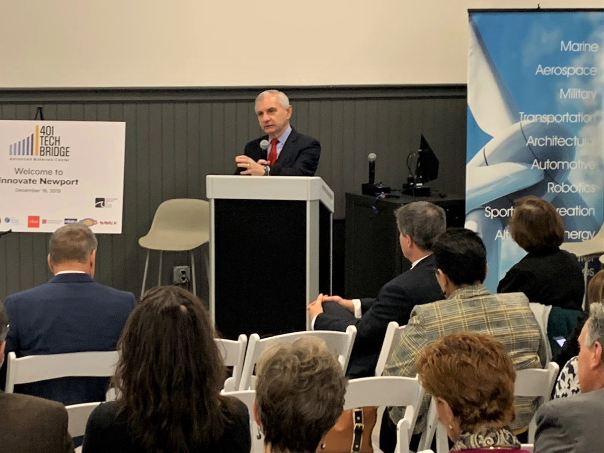 Proud to help launch 401 Tech Bridge Advanced Materials Center. New agreement w/ <a href="/USNavy/">U.S. Navy</a> &amp; innovative partners, including <a href="/Polaris_mep/">Polaris MEP</a> <a href="/InnovateNewport/">Innovate Newport</a> <a href="/RIComposites/">Composites Alliance</a> <a href="/universityofri/">URI</a> <a href="/URIVentures/">URI Ventures</a> <a href="/URI_BEC/">URI BEC</a> <a href="/ritextiles/">RITIN</a> <a href="/NUWCNewport/">NUWC Newport</a> <a href="/USNavyResearch/">Office of Naval Research (ONR)</a> is good news for RI &amp; U.S. Navy.