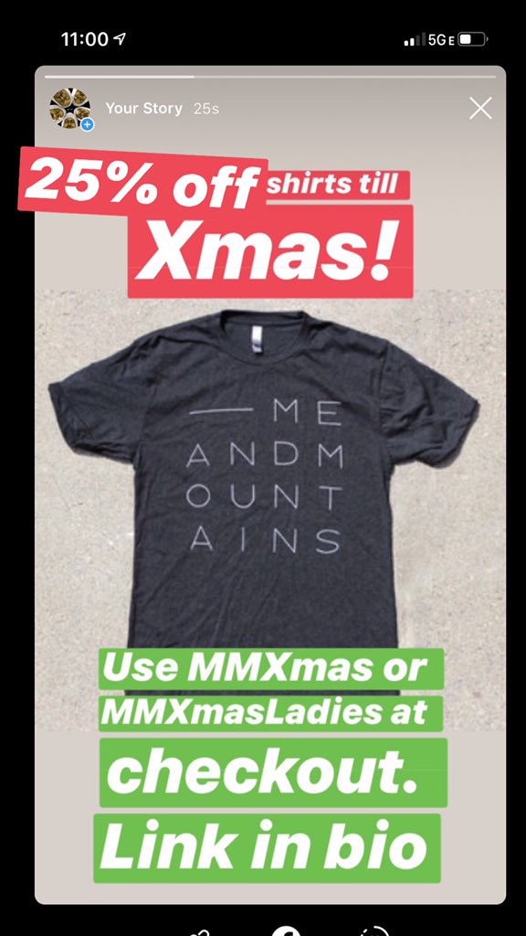 Did you use the codes and get a shirt?! You should. Meandmountains.bandcamp.com/merch