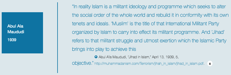 Abul A'la Maududi is an Islamic fundamentalist who founded the Jamaat-e-Islami in the 1940s. He is considered one of the prominent Islamist in south asia who advocated political Islam. Here is a snippet from his book 'Jihad in Islam'.