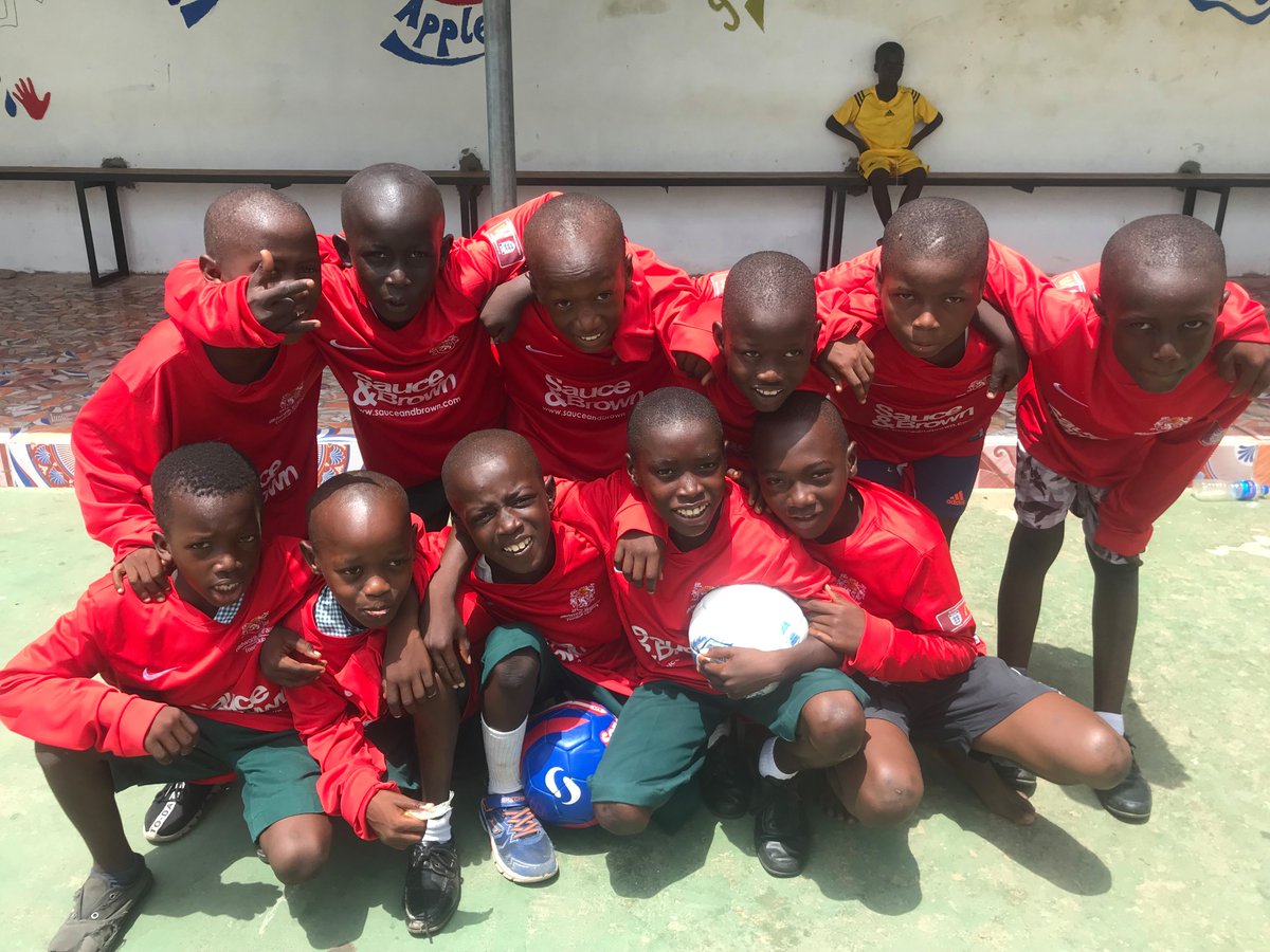 More happy students with football shirts!