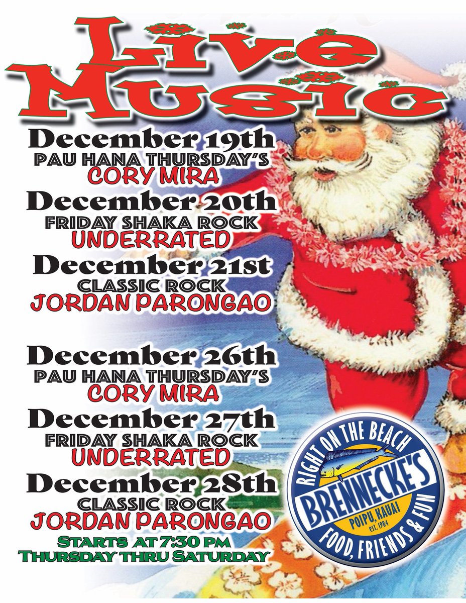 Our #livemusic line up for the last two weeks of 2019! <a href="/KongRadio935/">KONG Radio FM 93.5</a>