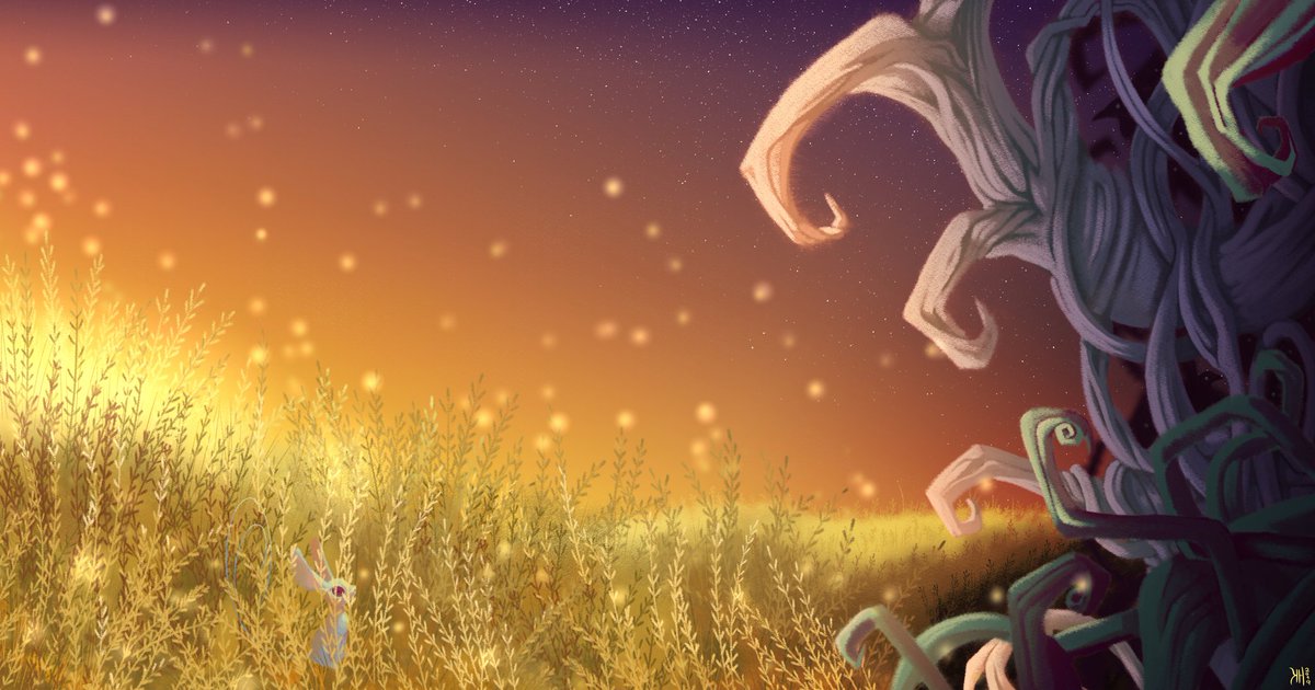 KamuiHand's tweet photo. Keeping up this #project #vgproject #concept #exploration #illustration #digitalpainting #pasteleffect #oc #projectwip at some point I wanted to make him disappear in an autum field, although his base blue had to glow somehow. It was challenging but I'm satisfied with the result. https://t.co/EXEGCrBTu2