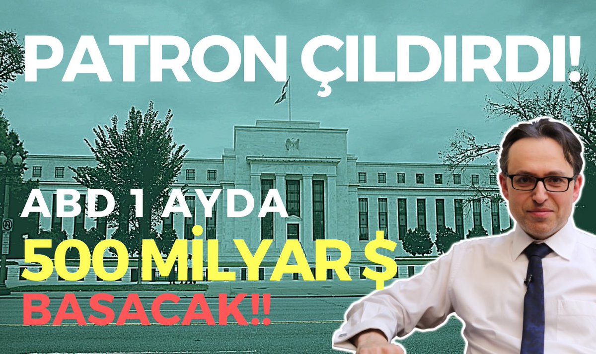 ABD Repo hadisesini durdurmak için 

Sadece 1 ayda 500 milyar $ basacak!

2008 Krizine kadar 200 yılda 900 milyar $ basmıştı 🤷‍♂️

Buna rağmen $/TL’nin düşmesini de beklemiyorum

Ayrıntılar YouTube’da Dünyanın haberi 36. Bölümde

Bu linkte izleyebilirsiniz👇
youtu.be/xpvvj7iABTA