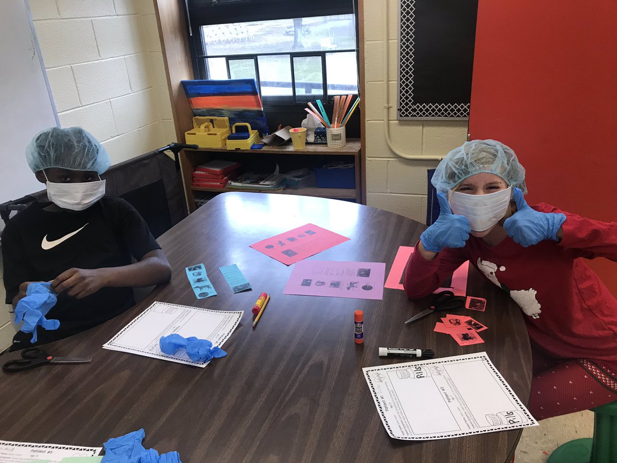 clsbuck's tweet photo. Text feature surgery was a success in 4th grade today!  All the patients were “saved” @BelviewBees https://t.co/0J3gDmVryd
