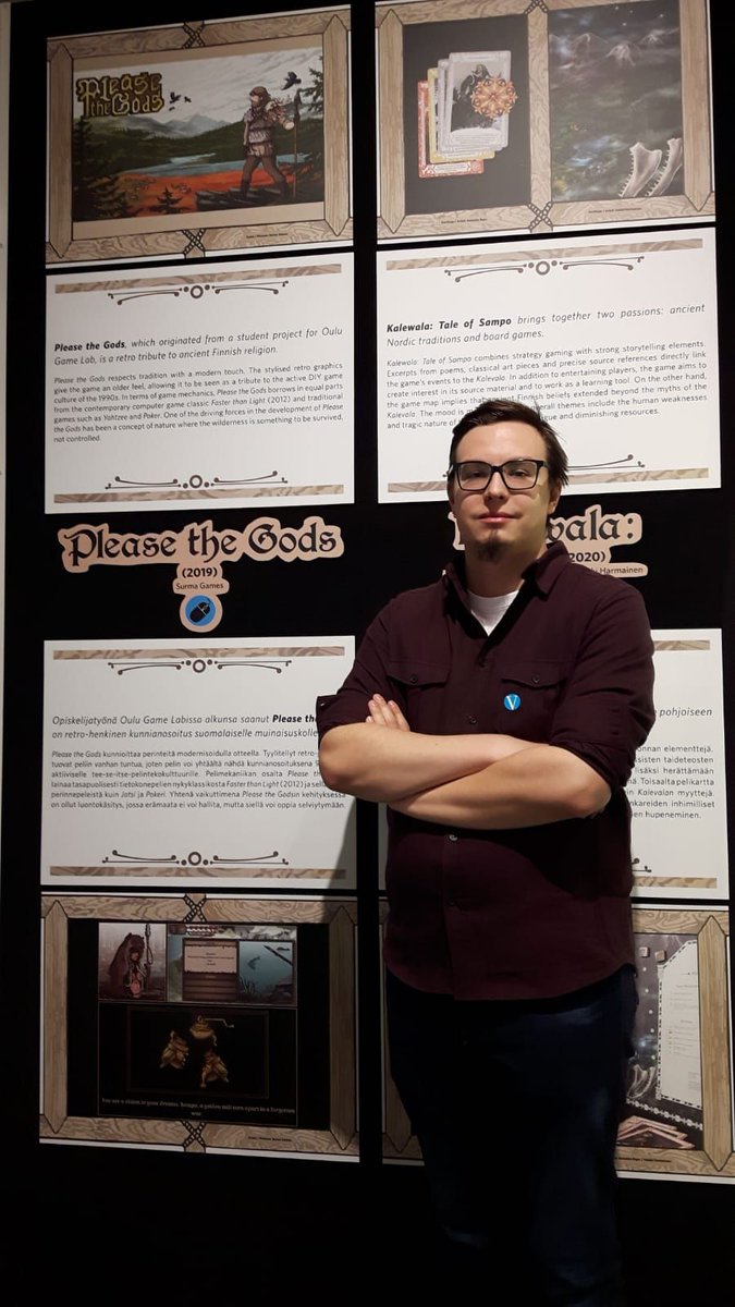 surmagames's tweet photo. It was an honor to join the "Pelien Kalevala" exhibition last Thursday at Suomen pelimuseo! If you're visiting Tampere, it's a great place to see how Finnish mythology has inspired games through history.
https://t.co/p1NCj4A5Y0

#pelimuseo #vapriikki #ptg #pleasethegods https://t.co/39CKbeAYnJ