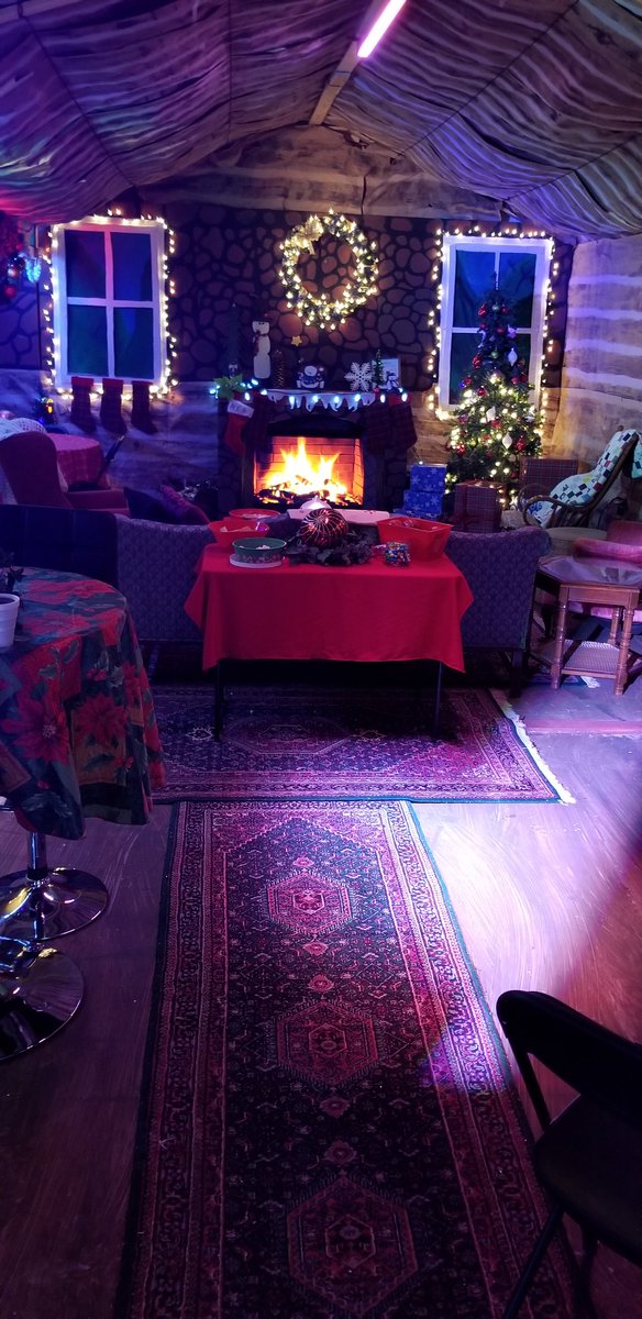 ClassenSASOKC's tweet photo. Our Holiday Cabin is officially open for the staff to visit throughout the day to enjoy treats, music and great conversation by the fire.  Special thanks to our incredible @ClassenHSPTSA for lunch and other goodies!  If you haven't seen the cabin feel free to drop by this week. https://t.co/0oz3fe4rdV