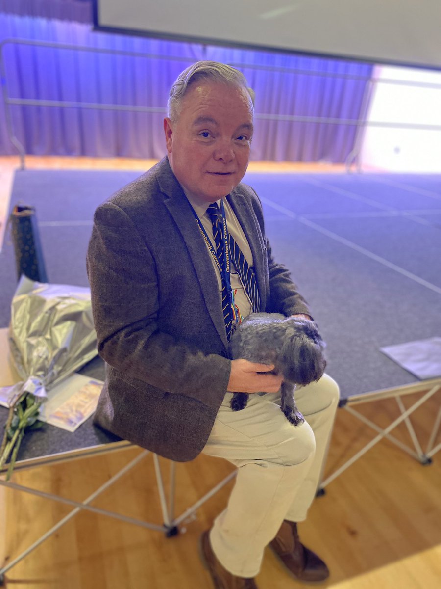 weegieteacher's tweet photo. We said farewell to our Headteacher, John, this afternoon @GowanbankSchool! Strictly Come Daly was a celebration of John’s time at GB, through music and dance, with a lot of laughter! Best wishes on your retirement John! 😊 #TrackingQueen #PuttingYourFeetUp https://t.co/P6loXIhwta