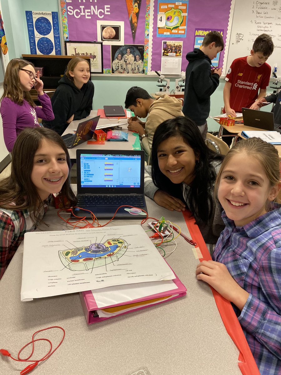 BrandiShort13's tweet photo. Mr. Reffert’s 6th graders modernizing the cell curriculum poster with @makeymakey and @scratch Awesome job!! https://t.co/CTy1GBdlXv