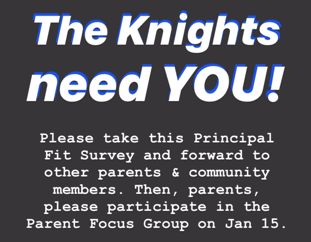 CHSKnightsFB's tweet photo. Help outline the unique characteristics of our school and highlight the most important leadership skills that our future principal will need to be successful!

https://t.co/nUEbEOGM9r https://t.co/CEQtqDveUw