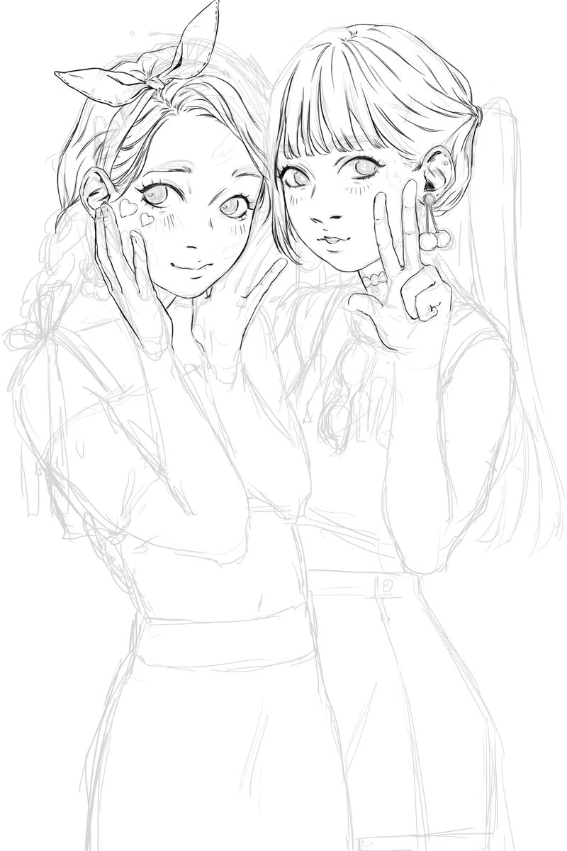 Going through my old art and I found Gfriend fanart, the one pic of Umji I was actually really close to being done lining??? And just?? Forgot I guess? 