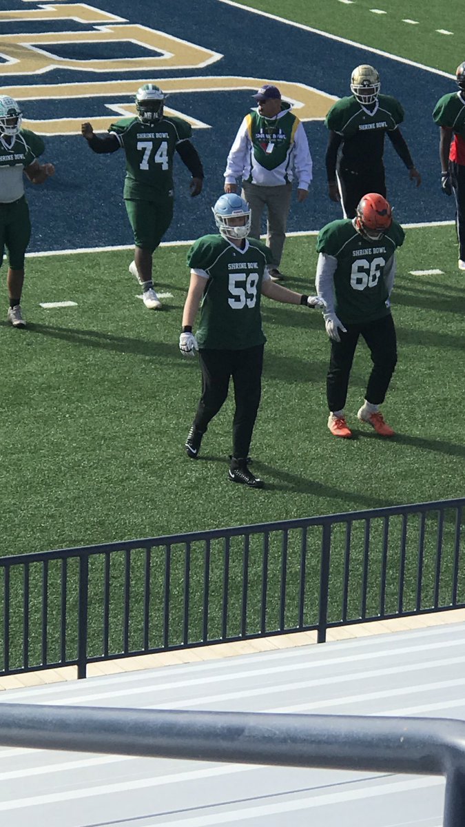 WRowan_Football's tweet photo. Great day @ShrineBowlNCSC watching @JHass58 representing North Carolina. https://t.co/w2R8K5teGw