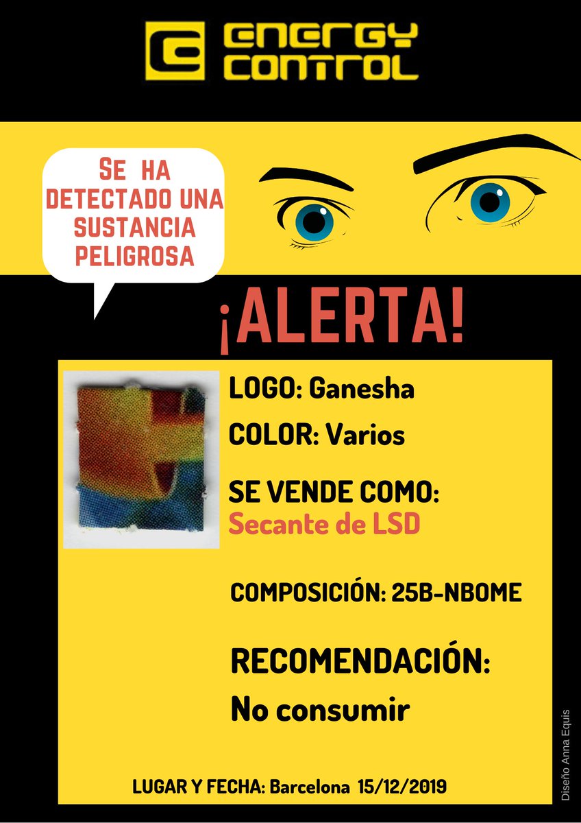 EC_es's tweet photo. ⚠️📣 #AlertaEC:
Alerta LSD en Barcelona, diciembre 2019: 25B-NBOME.
https://t.co/VTbPFe1FA9 https://t.co/WiqEsQ2CL6