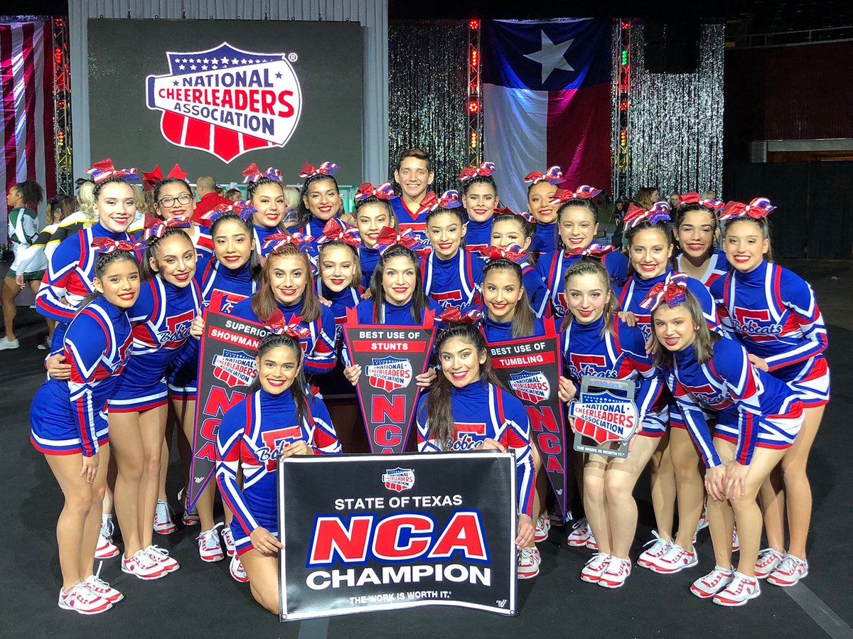 Edinburgcisd's tweet photo. Congratulations to the Edinburg High School Cheerleaders for winning the NCA State Championship title. This is the third time the cheer team has won this prestigious title. #ConnectwithECISD #EdinburgCISD #ECISD https://t.co/ahfcbWHlQl