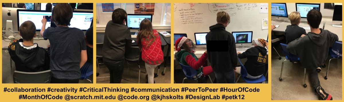 LAMBRADLEY's tweet image. Yep! And my students turn #HourOfCode into #MonthOfCode by coding computer games. They know that on &quot;finals&quot; day, they will play each others&apos; games and give feedback, so they are really motivated to make cool games. Rarely are they so engaged (&amp;amp; collaborative).