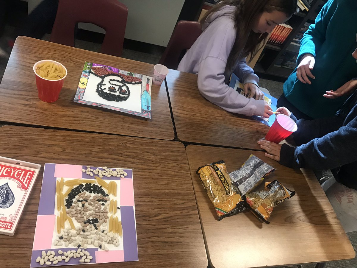 MDoughertyMMS's tweet photo. Portrait bean art appreciation in Mr. Beans class. Student to student recognition for all the work out into the WEB class. #brssd https://t.co/K5r0HaJDpX