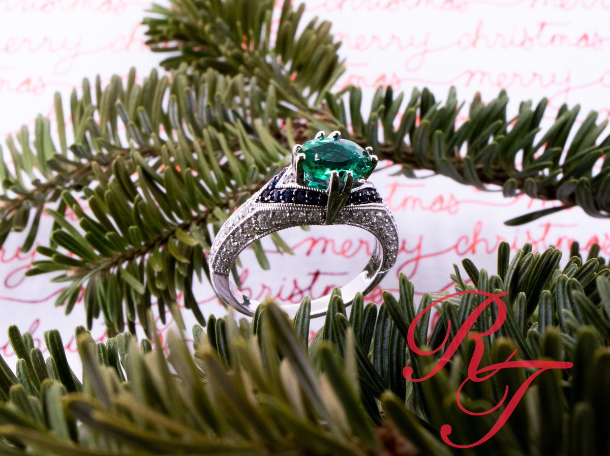 Check out this emerald! It’s gorgeous, especially when paired with diamonds and sapphires. #MakeHerChristmasSpecial #WeMakeItUnique #RickTerryJewelry
