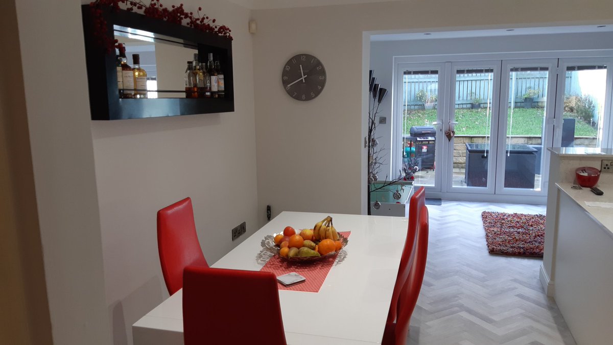 NTorranoHarling's tweet photo. Kitchen dinner and 3 storey staircase finished today in Denby Dale. Same colours throughout @JohnstonesTrade white matt on ceilings @JohnstonesTrade Perfect matt mixed Dove Grey White on walls and @AnduraCoatings Titanium white #lowsheen on all woodwork. https://t.co/5BvYOi61tF