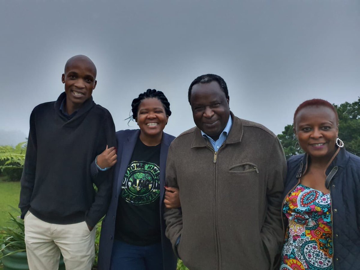 tito_mboweni's tweet photo. Today I hosted the former President of SASCO, Ngoako Selamolela, Nomasonto Ndlovu ( CEO of #LimpopoTourism) and Nonceba Mhlauli ( spokesperson for the Minister of Monitoring and Evaluation). Nice. Typical Makgobaskloof day: misty, raining and cold.Beautiful! December 16, 2019. https://t.co/ad57kq8Fov