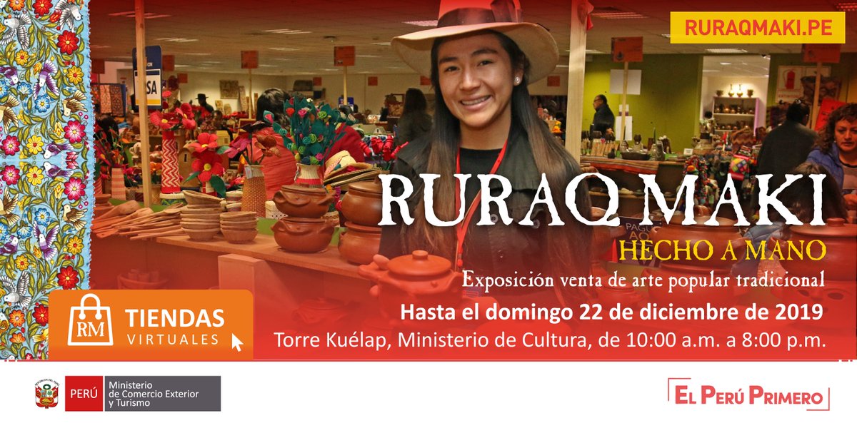 MINCETUR's tweet photo. El @MinCulturaPe  lanza nueva edición de la exposición venta de arte tradicional #RuraqMaki, espacio que promueve la valoración de los procesos creativos ancestrales y la presentación de creaciones propias de los artistas nacionales. ¡No te lo pierdas! #ViveArte https://t.co/fqUCSDvlBW