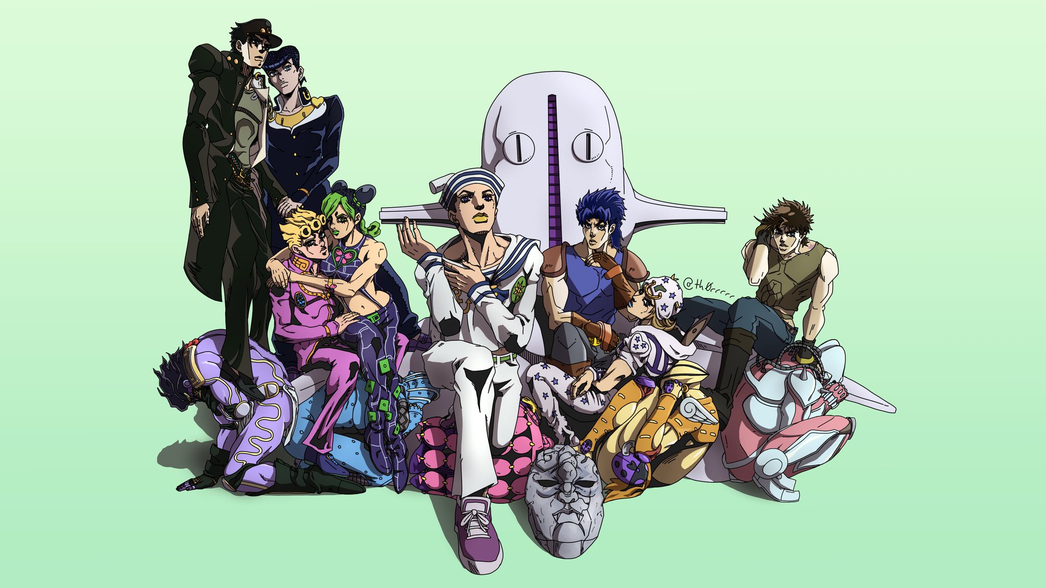 “All 8 JoJos in their anime style
#jojosbizarreadventure #jojo_anim...