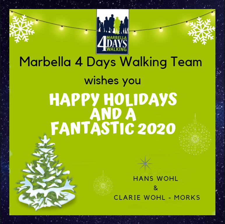 marbella4days's tweet photo. 🇬🇧 Dear all, wishing you happy holidays & a prosperous New Year.
🇳🇱 Beste allen, wij wensen jullie fijne feestdagen en een voorspoedig nieuw jaar.
🇪🇸 Por todos, ¡Feliz navidad y próspero año nuevo!
#walking #marbella #marbella4dayswalking #spain
#outdoors #m4dw #marbellaturismo https://t.co/6lGGvnB2ys