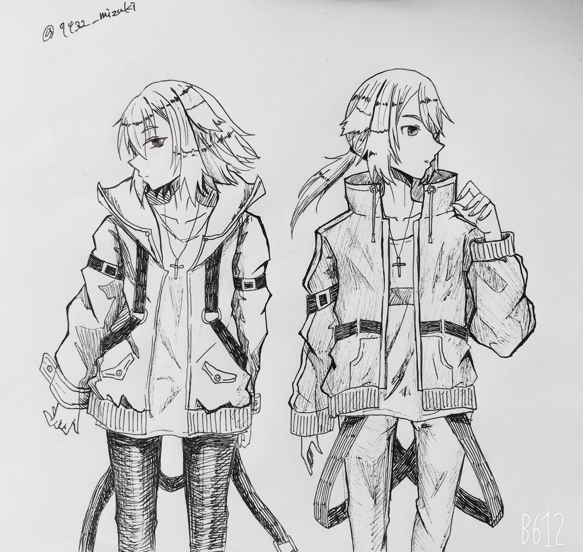 満月 ﾐﾂﾞｷ 雑多 在 Twitter 上 らくがき In 授業中 黒ボールペンイラストです こういう服ばっか描いちゃう Bintroll T Co Gvstujtkoz Twitter