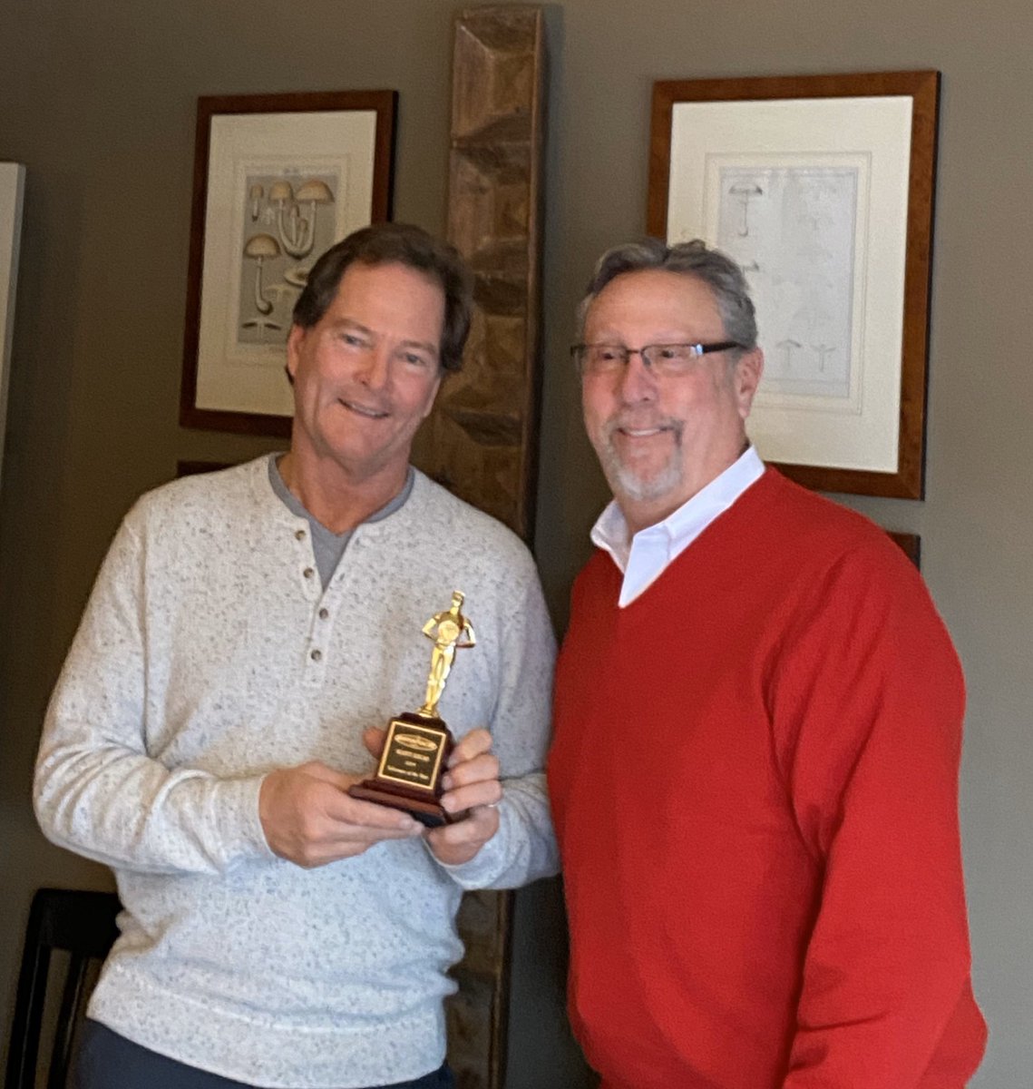bostonyacht's tweet photo. Owner Michael Myers (right) says Broker Scott Lucas @BrokerScottL hit it out of the park by winning our Annual Top Gun Award for most boats sold and our Salesman of the Year Award. #doubleheader #topgun #salesmanoftheyear #yachtbroker #winner https://t.co/NyQowgKlHD