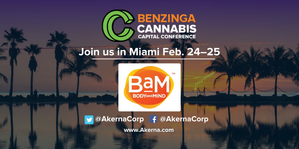 We want to welcome Body And Mind to Benzinga's #Cannabis Capital Conference in Miami! 

We're very delighted to have this massive Multi-State operator and #manufacturer in the Cannabis space!

For those interested in coming, see here:
benzinga.com/events/cannabi…
#BZSponsors #BZEvents
