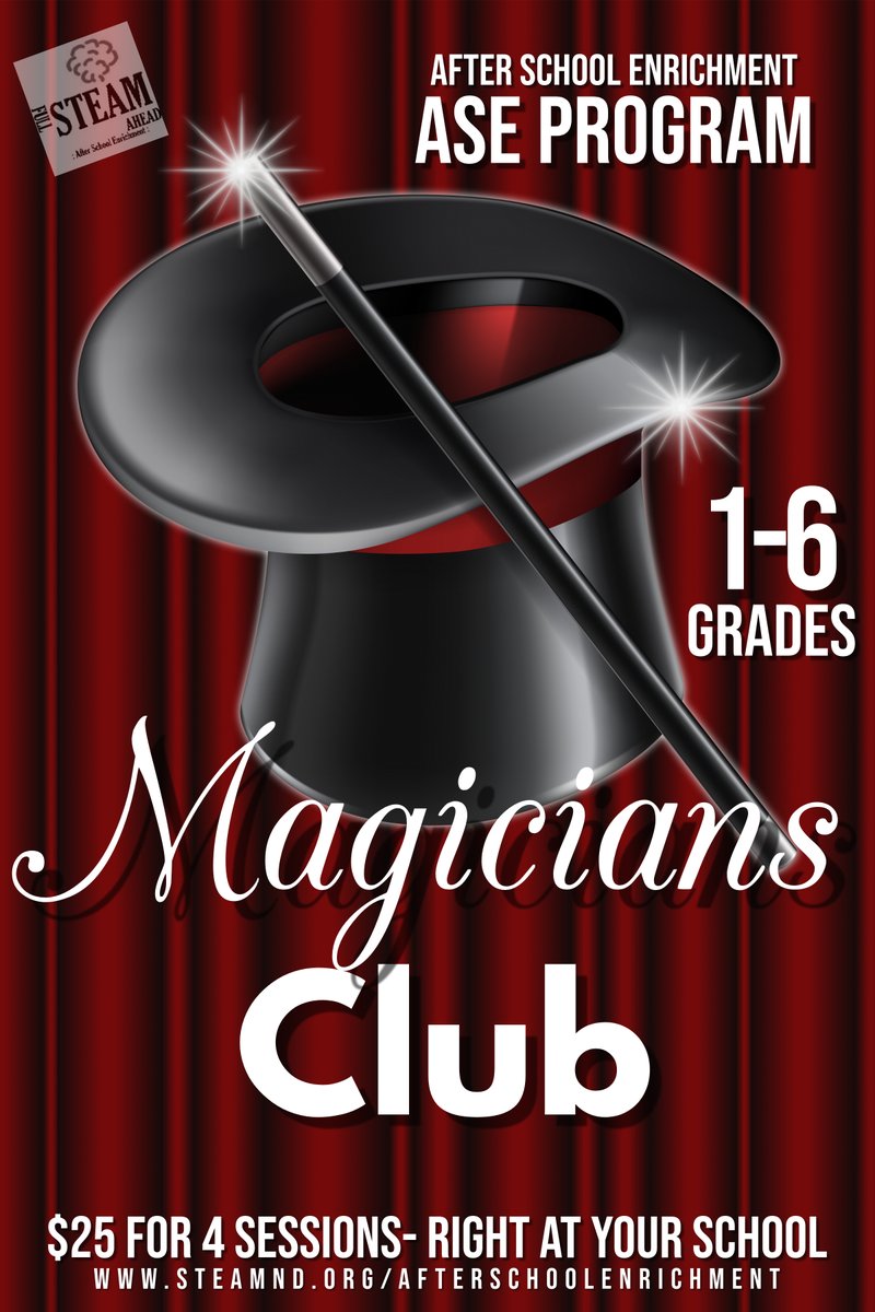 mslahti88's tweet photo. Registration for the January and February Full Steam Ahead ASE programs at Berthold Elementary is open! Flyers in comments.
January 
Mon-Photography
Thurs-Magicians Club
February 
Mon-Lego Robotics
Thurs-Think on Your Feet (Art of Dance &amp; Choreography)
https://t.co/zao3xsuuDN https://t.co/gK910ipekW